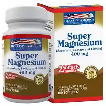 HEALTHY AMERICA Super Magnesio 400Mg 100 Softgels