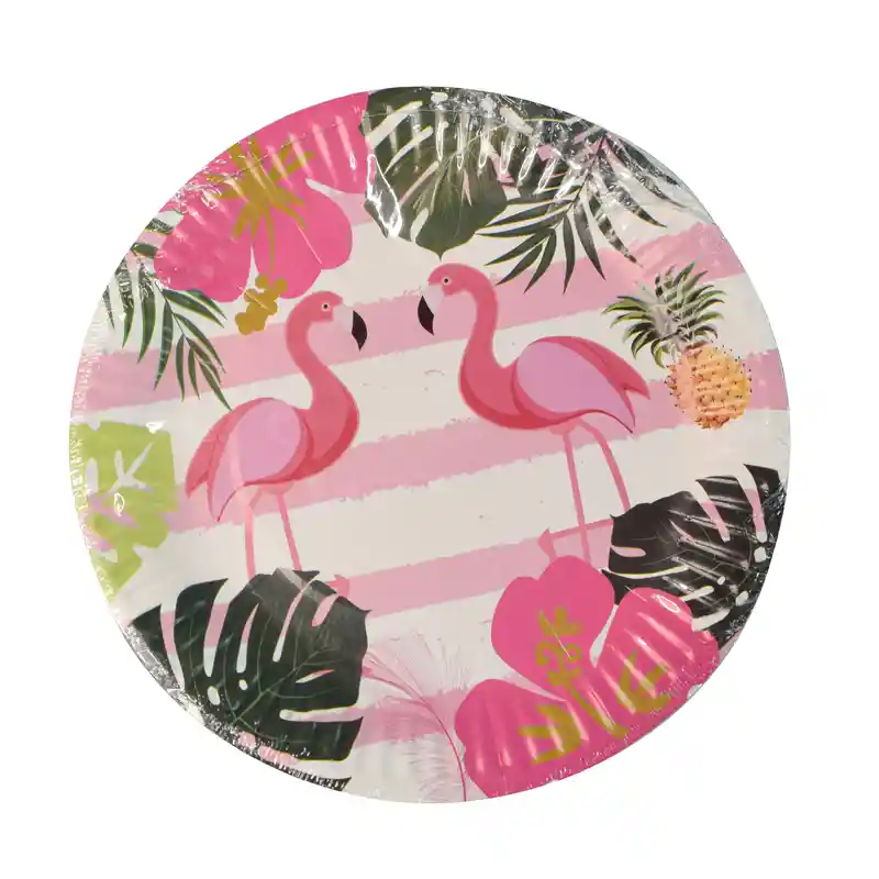 FLAMINGO PLATO CARTON #7 (10 UNIDADES)