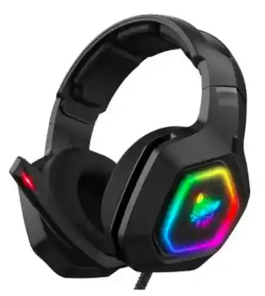 audífonos gamer Onikuma K10 negro con luz rgb LED