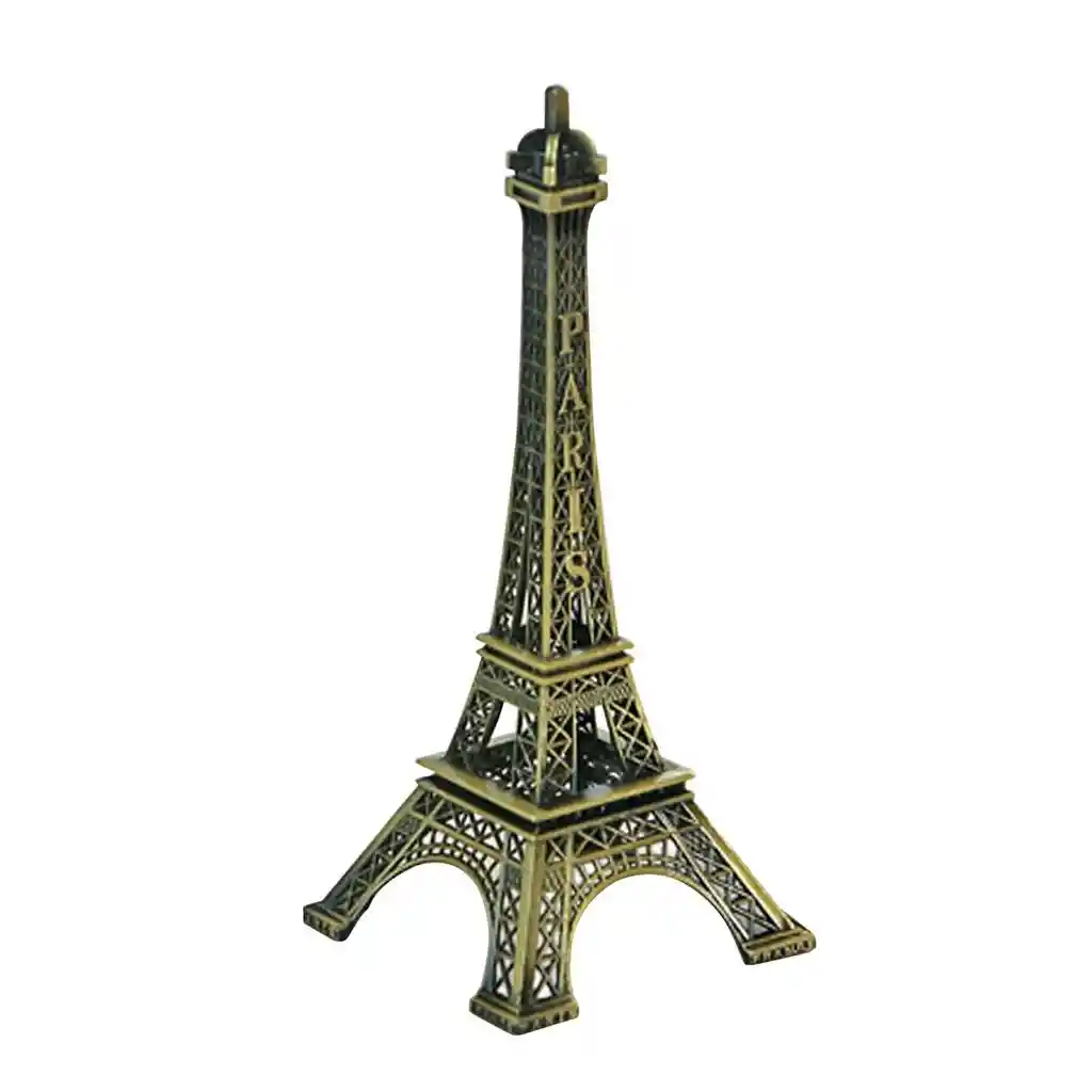 Torre Eiffel 8cm Alto Color Dorado Envejecido