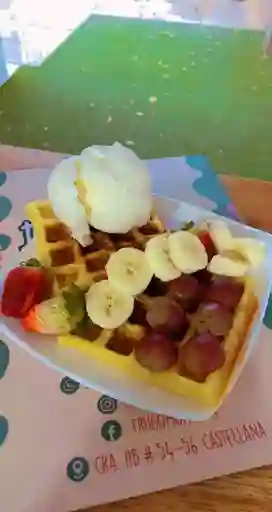 Waffle con Helado