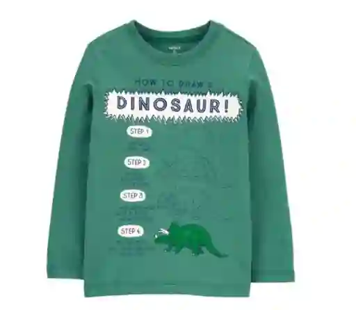 Carters Camiseta Manga Larga Dinosaurio 2t