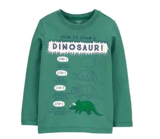 Carters Camiseta Manga Larga Dinosaurio 2t