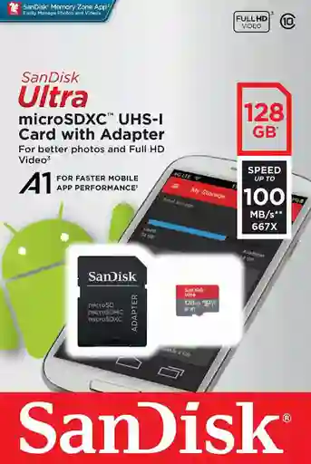 Sandisk Memoria Micro Sd 128 Gb Clase 10 Original