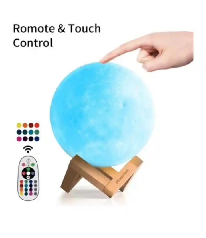 lampara estilo Luna Colores Night Light Led 3d 15 cm