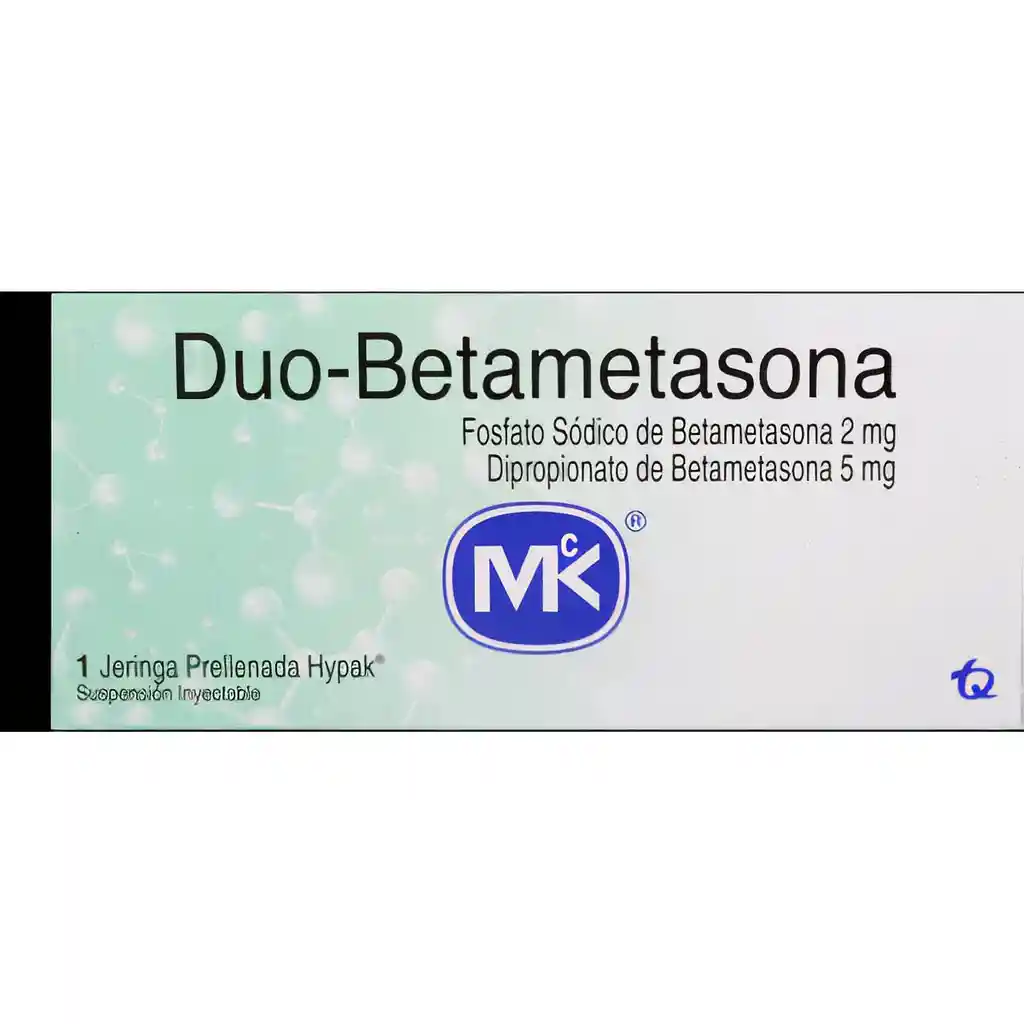 Duo-Betametasona Antiinflamatorio-Antirreumático-Antialérgico (2mg/5 mg) Suspensión Inyectable