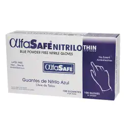 Alfa Safe Guante de Nitrilo Azul Talla M