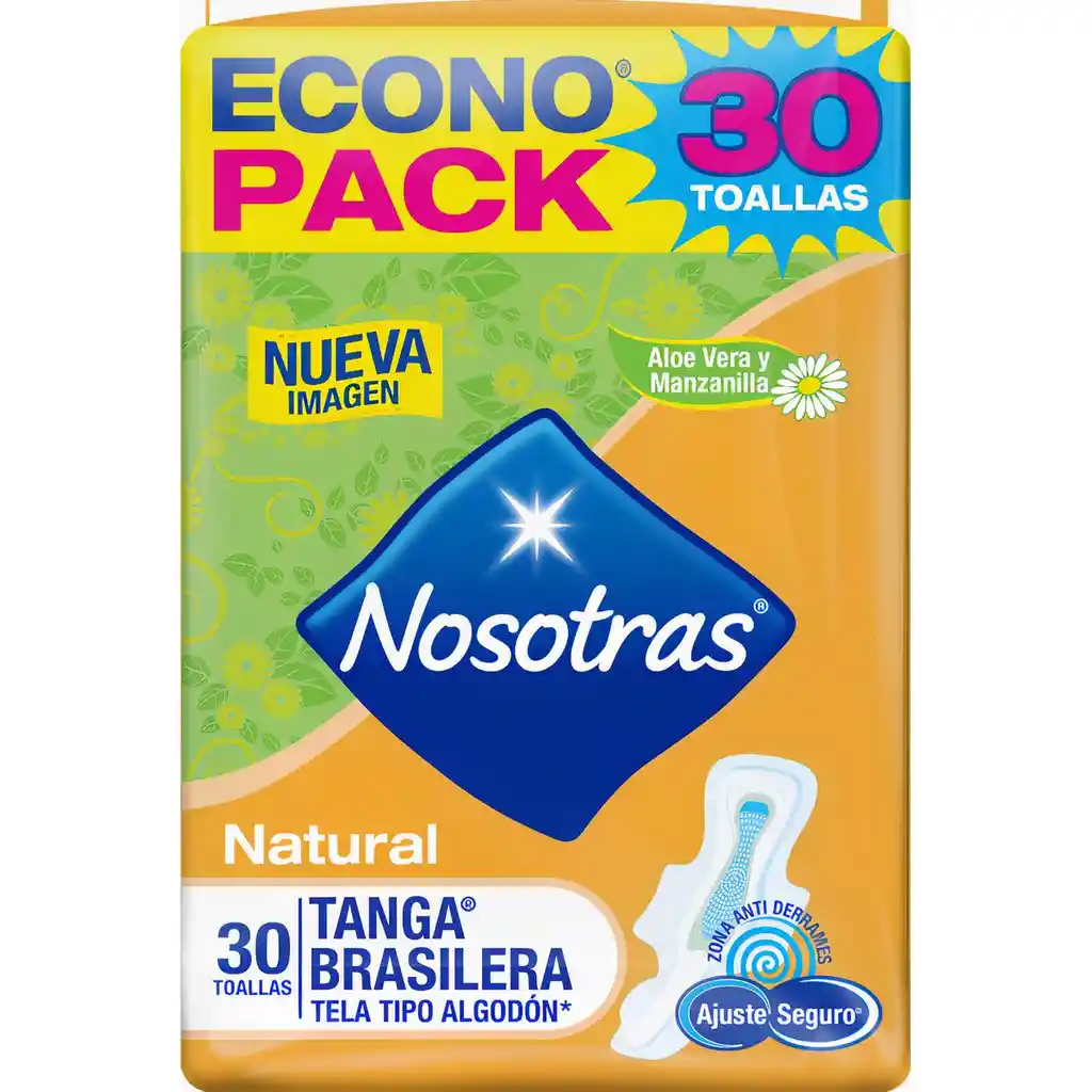 Nosotras Toallas Higiénicas Natural Tanga Brasilera