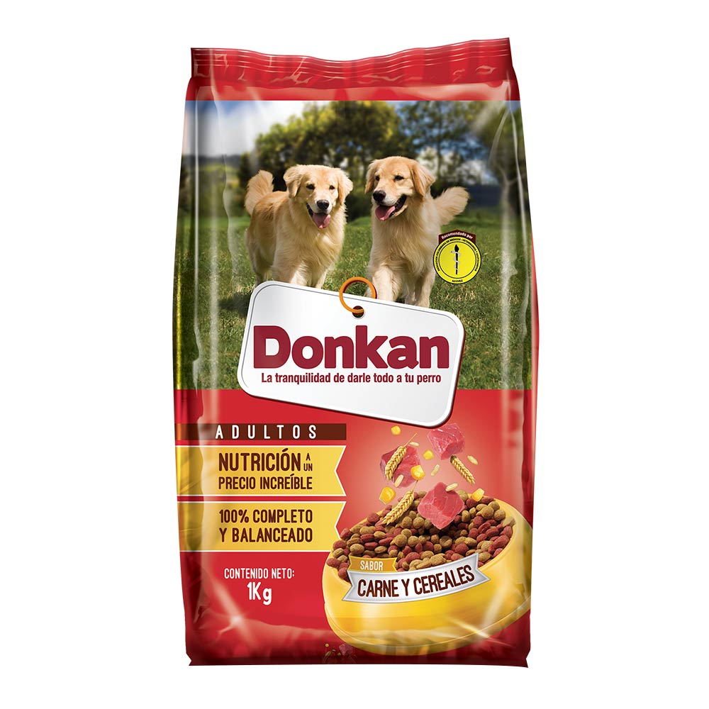 Donkan Alimento para Perro Adulto Sabor a Carnes y Cereales 1 kg