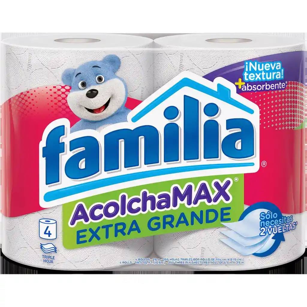 Familia Papel Higiénico Acolchamax Extragrande Triple Hoja