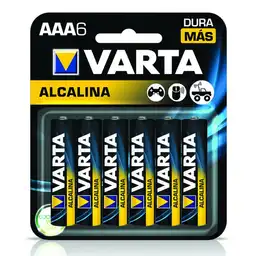 Varta Pilas Alcalinas AAA6 Dura Más