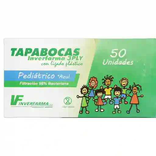 Inverfarma Tapabocas Pediátrico Azul 