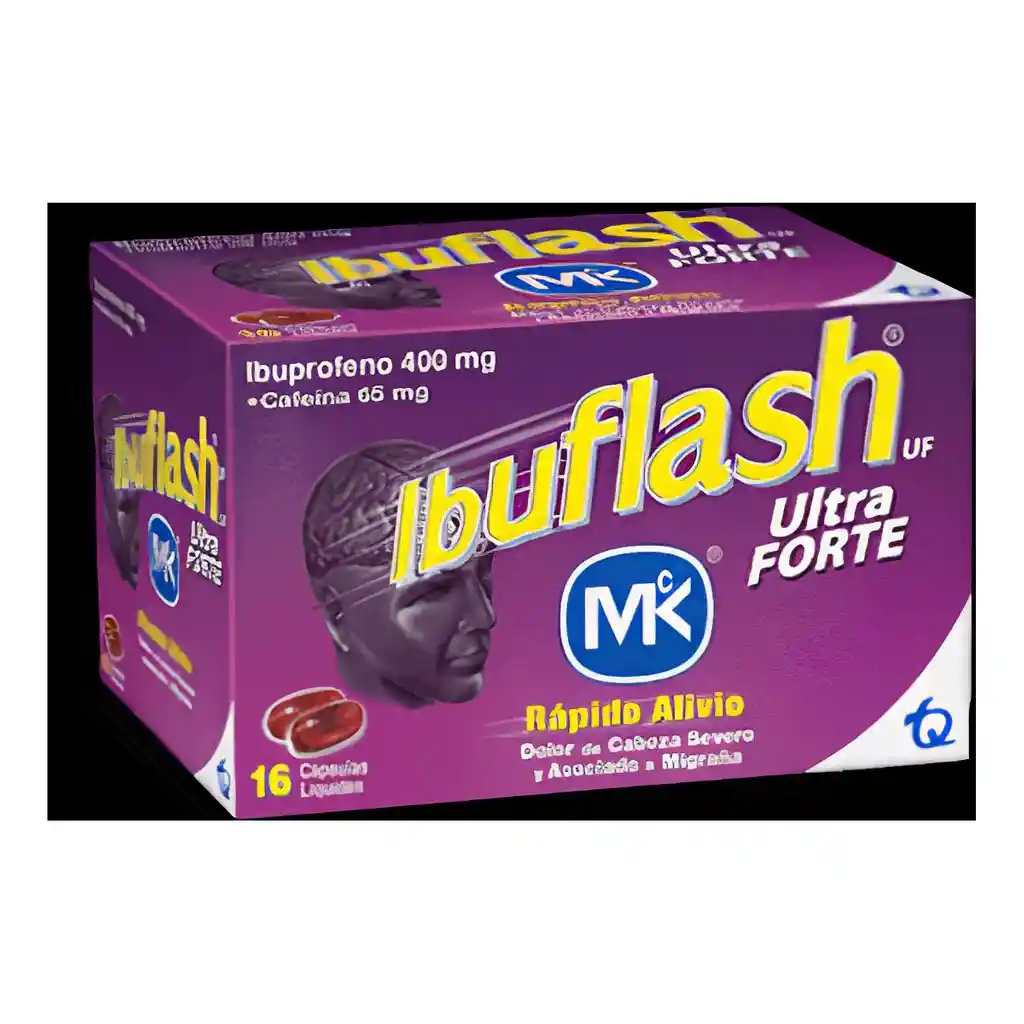 Ibuflash Mk Ultra Forte Ibuprofeno Cafeína (400 Mg/65 Mg)