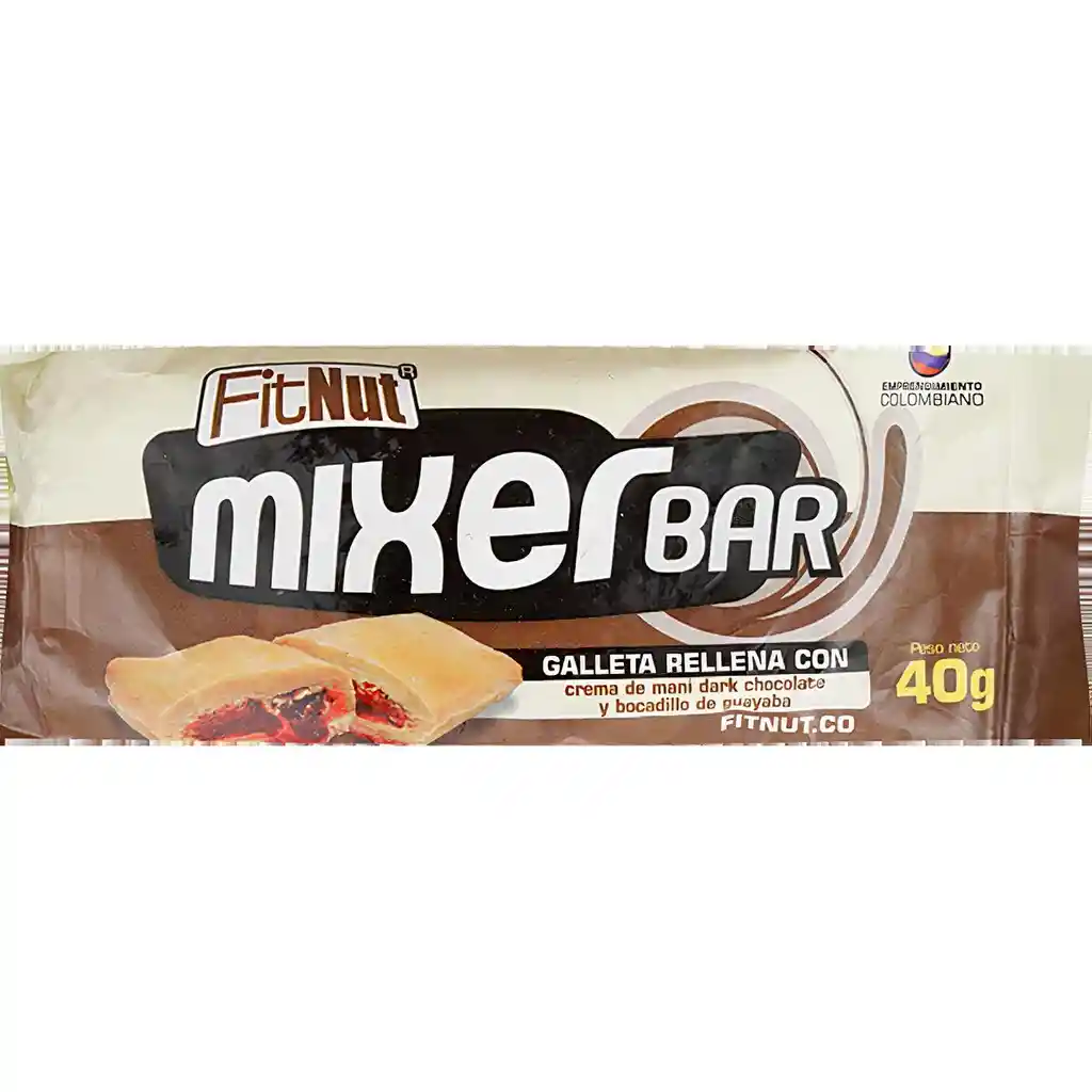   FIT NUT  Galleta Mixer Bar Rellena Con Crema De Mani Dark Chocolate 