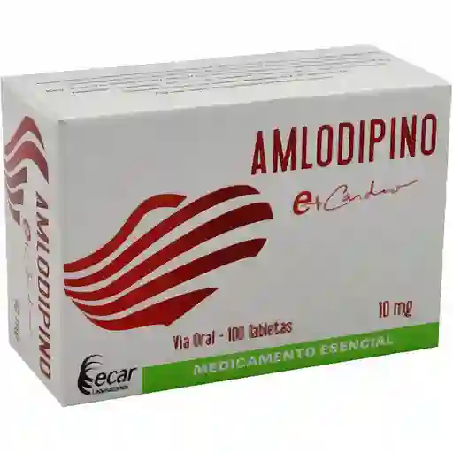 Ecar Ltda AmLodipino 10 Mg 100 Tabletas Ec