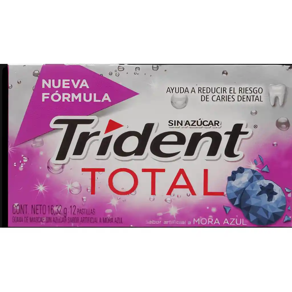 Trident Chicle Total Mora Azul x 12 Unidades