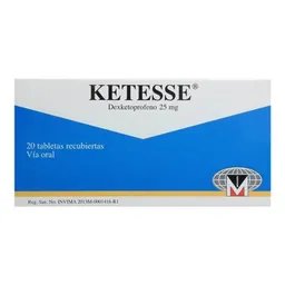 Ketesse Anlagésico (25 mg) Tabletas Recubiertas