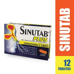 Sinutab Plus Descongestionante Oral en Tabletas Recubierta 