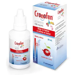 Cronofen Analgésico (100 mg) Gotas para Bebés y Niños Sabor a Cereza 
