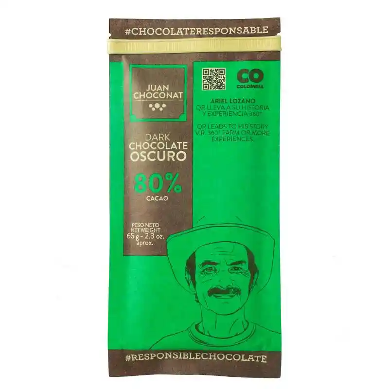 Juan Choconat Chocolate Oscuro 80% Cacao