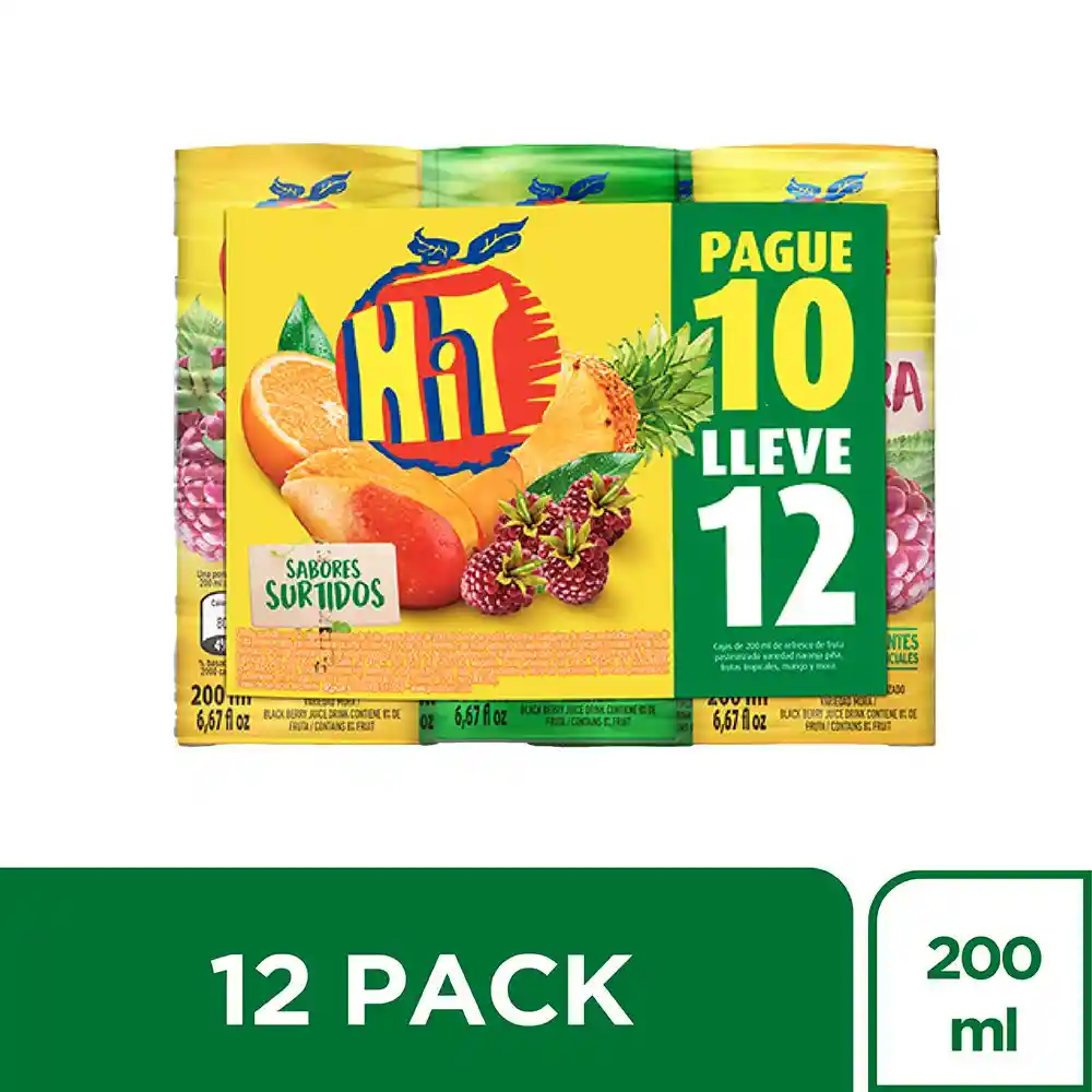 Jugo Hit Surtido Caja Pague 12 Y Lleve 16 (2400 Ml)