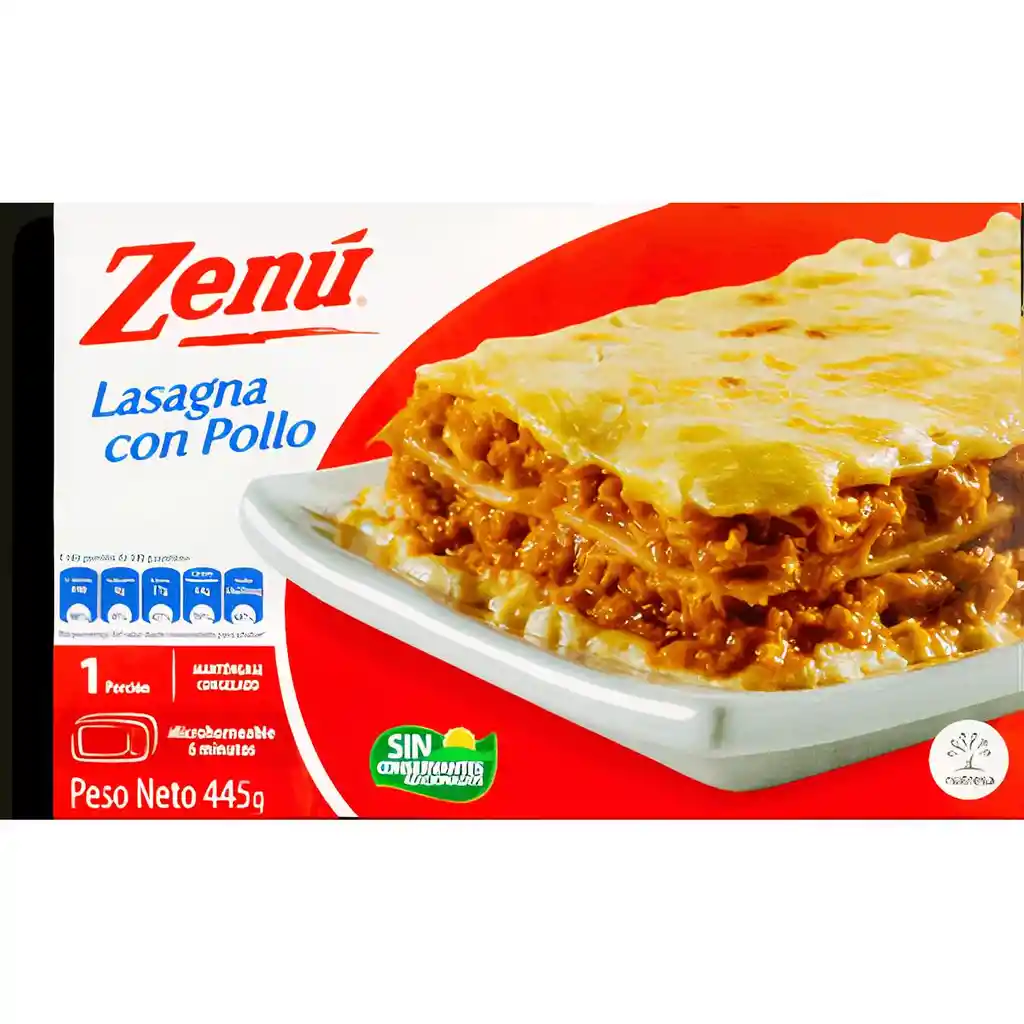 Zenú Lasagna Con Pollo Para Microondas