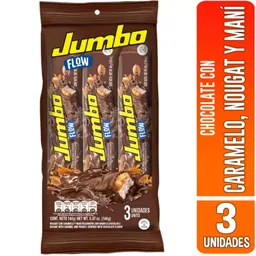 Jumbo Flow Barra de Chocolate con Caramelo, Nougat y Maní