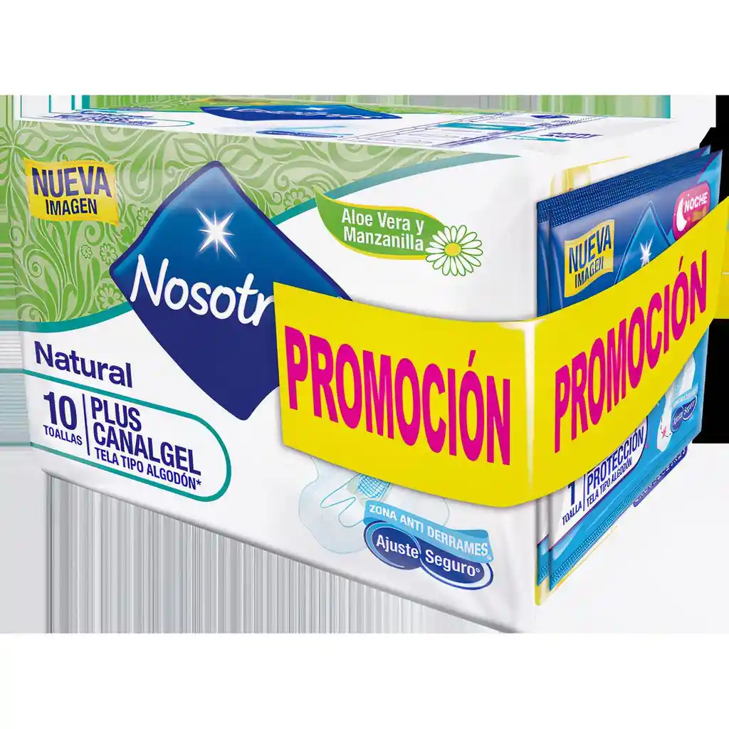 Nosotras Toallas Higiénicas Plus Canal Gel