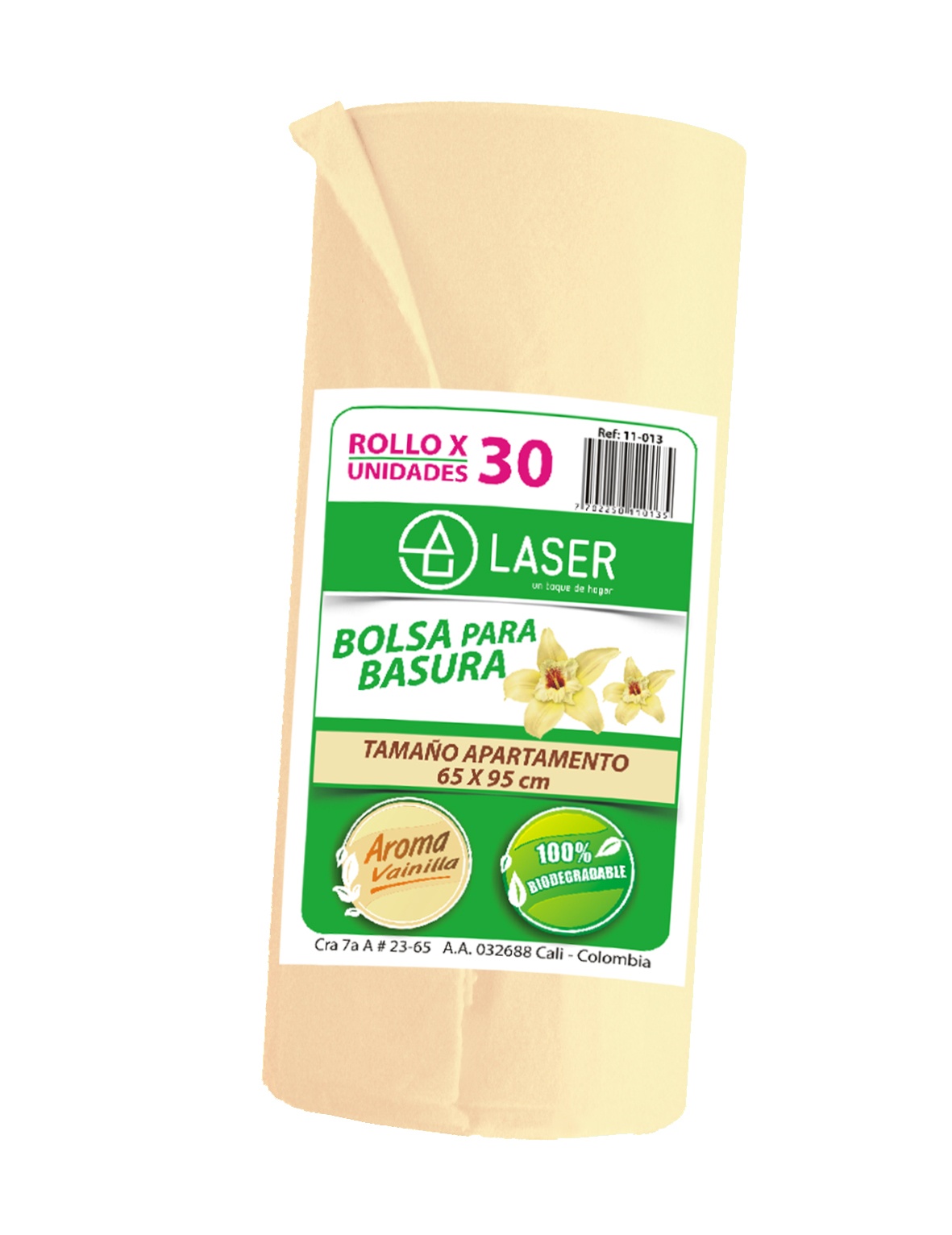 Laser Bolsas para Basura Biodegradable con Aroma a Vainilla 30 und