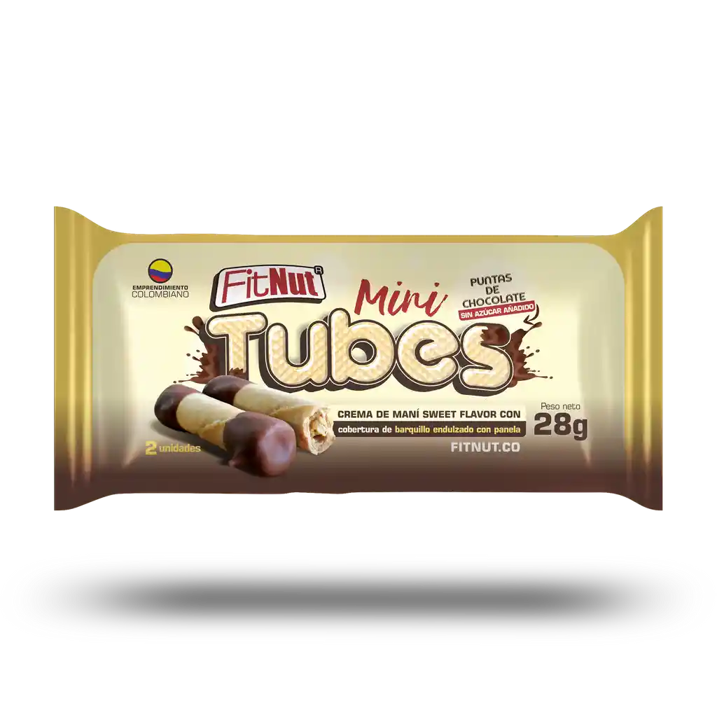 FIT NUT Barquillos Mini Tubes con Crema de Maní y Chocolate