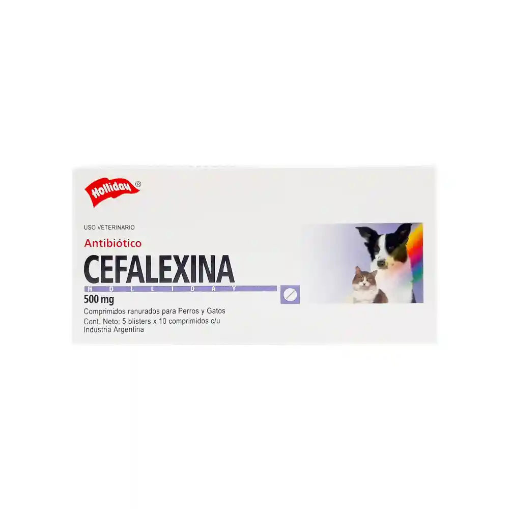 Holliday Cefalexina Antibiótico para Perros y Gatos (500 mg)