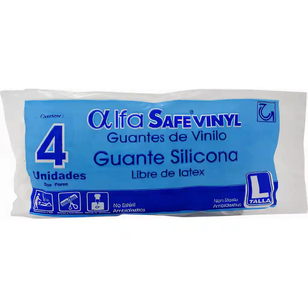 Alfa Safe Guante Silicona Vinilo Bolsa