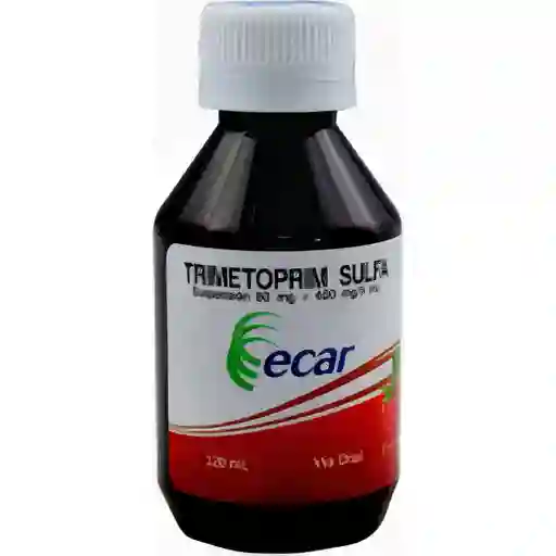Ecar Trimetoprim Sulfa Bactericida (80 mg/400 mg) Suspensión Oral Sabor a Frambuesa