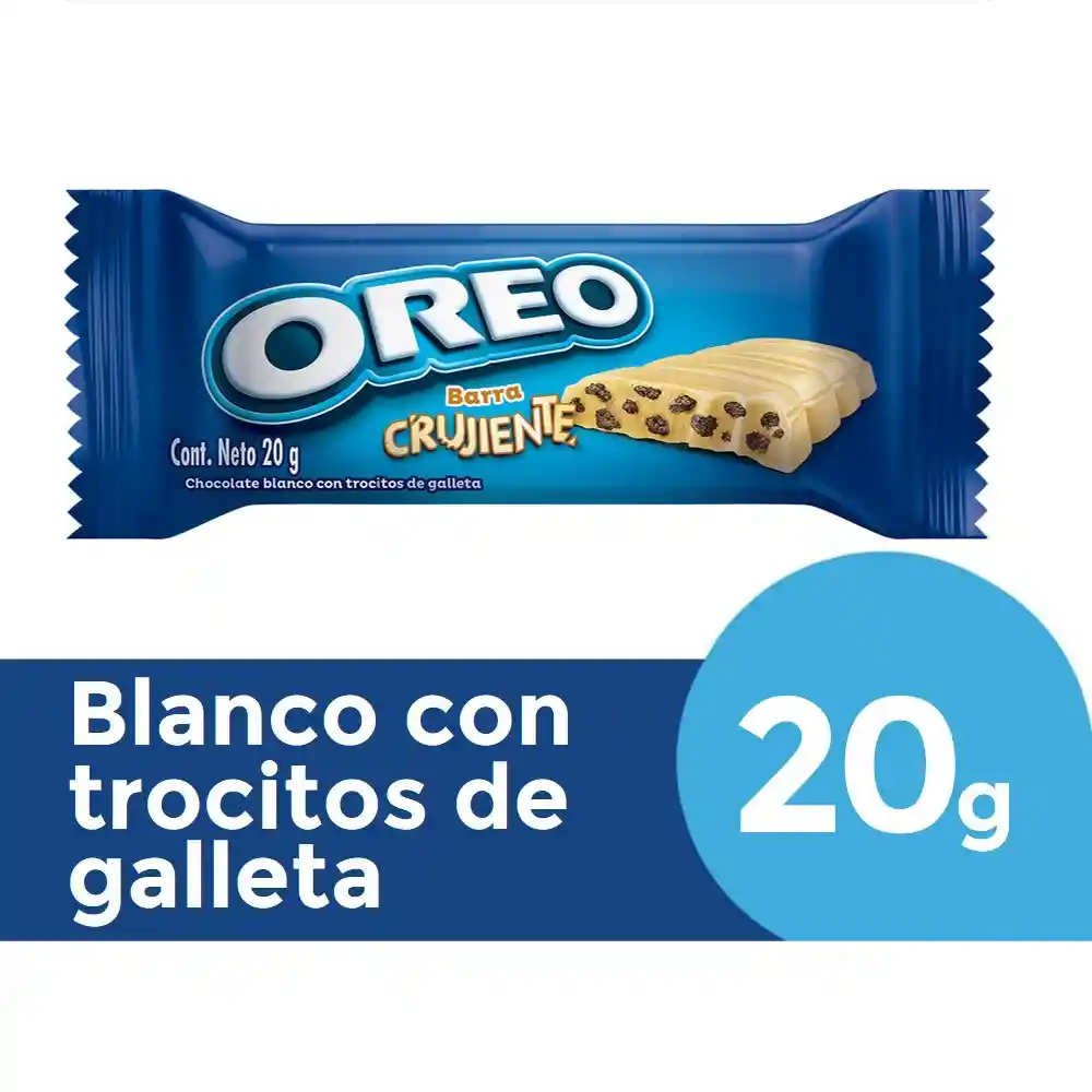 Oreo Barra Crujiente Blanco Rellena con Trocitos de Galleta