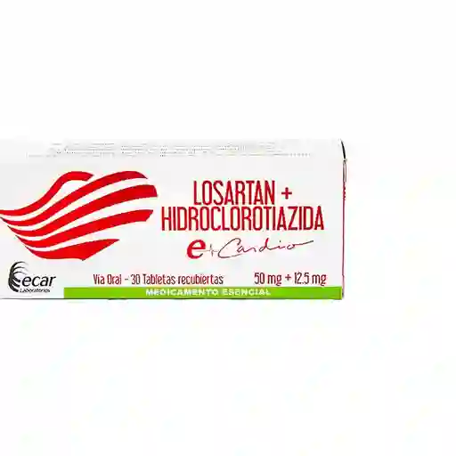 Ecar Losartán + Hidroclorotiazida (50 mg/12.5 mg)