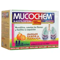 Mucochem Granulado Niños Sabor Naranja (100 mg)