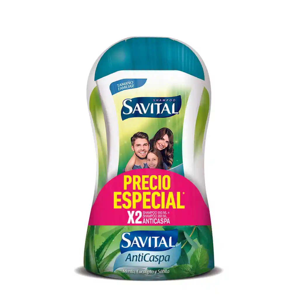 Savital Shampoo Anticaspa con Menta Eucalipto y Sábila