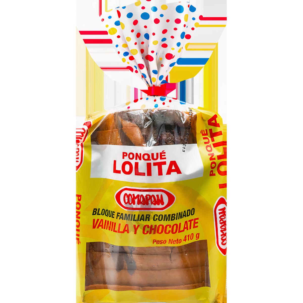 Comapan Ponqué Lolita Combinado Vainilla y Chocolate 410 g