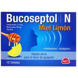Bucoseptol N Antibacterial-Analgésico (1.4 mg/10 mg) Tabletas