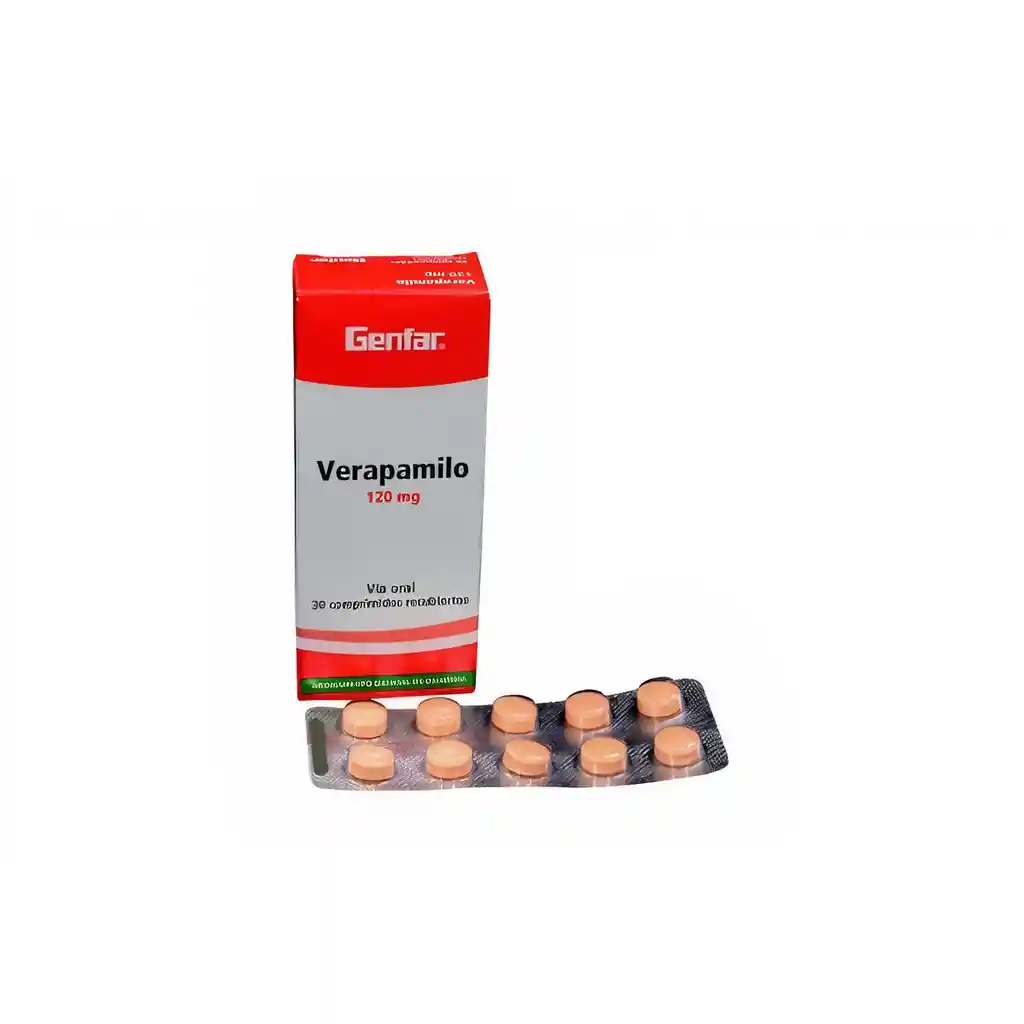 Genfar Verapamilo 120 Mg x 20 Cápsulas