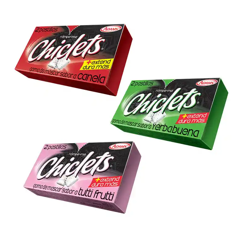 Adams Goma de Mascar Chiclets Sabores Surtidos