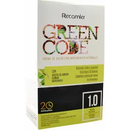 Recamier-Green Code Tinte Capilar en Crema Tono Negro 1.0