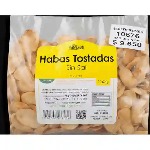 Prodelagro Habas Tostadas sin Sal