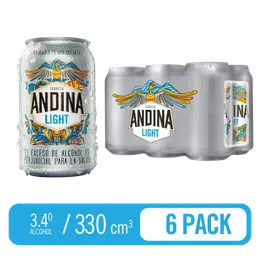Andina Light Cerveza Lata Sixpack