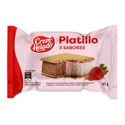 Crem Helado Platillo Sabor a Vainilla Fresa y Chocolate