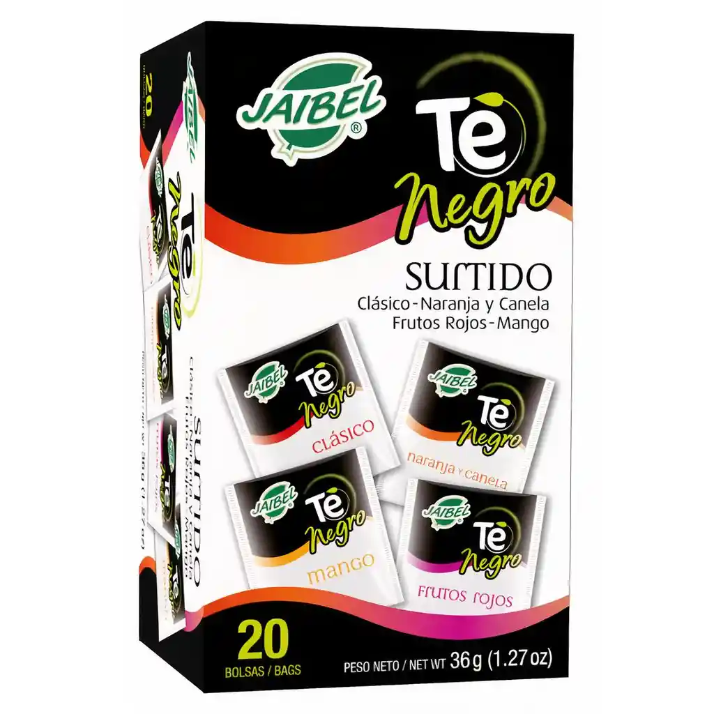 Jaibel Infusión Té Negro Surtida x 20 Unidades