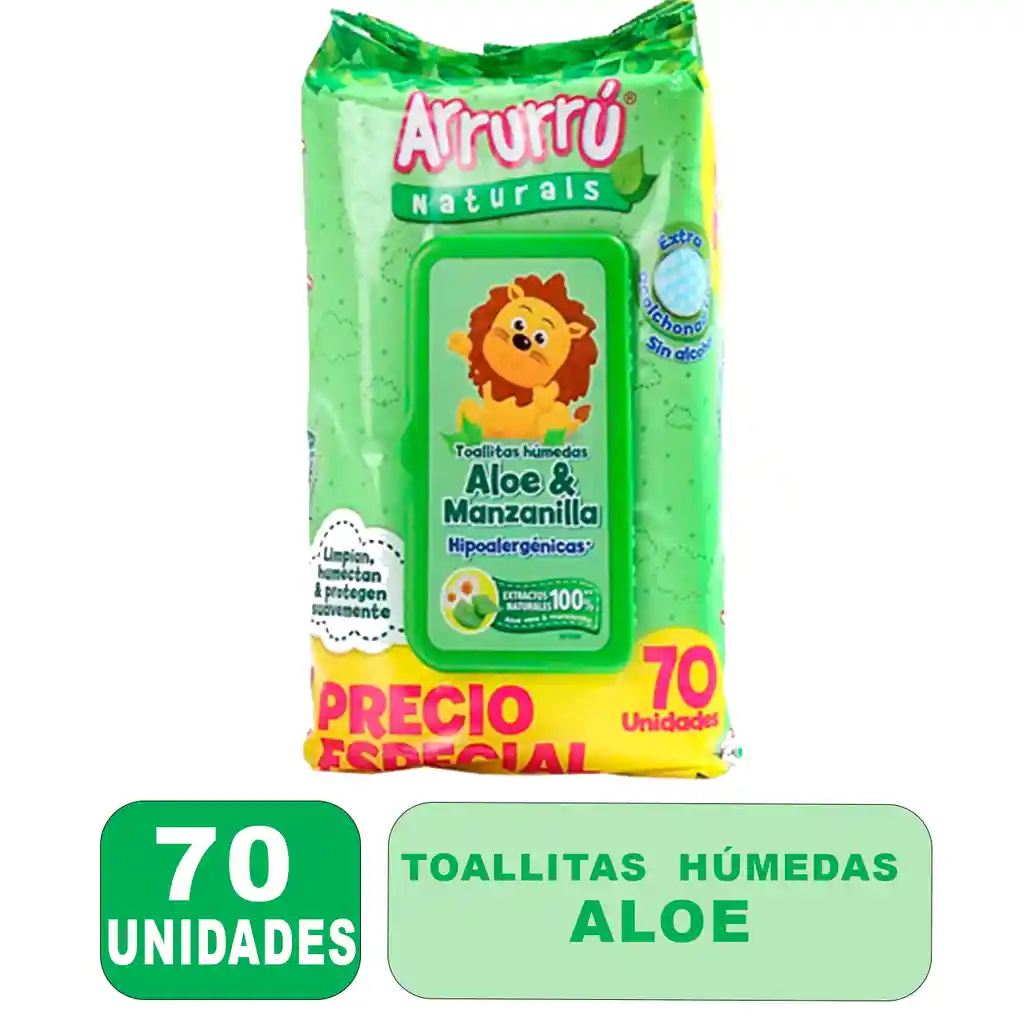 Arrurru Toallas Húmedas Aloe y Manzanilla