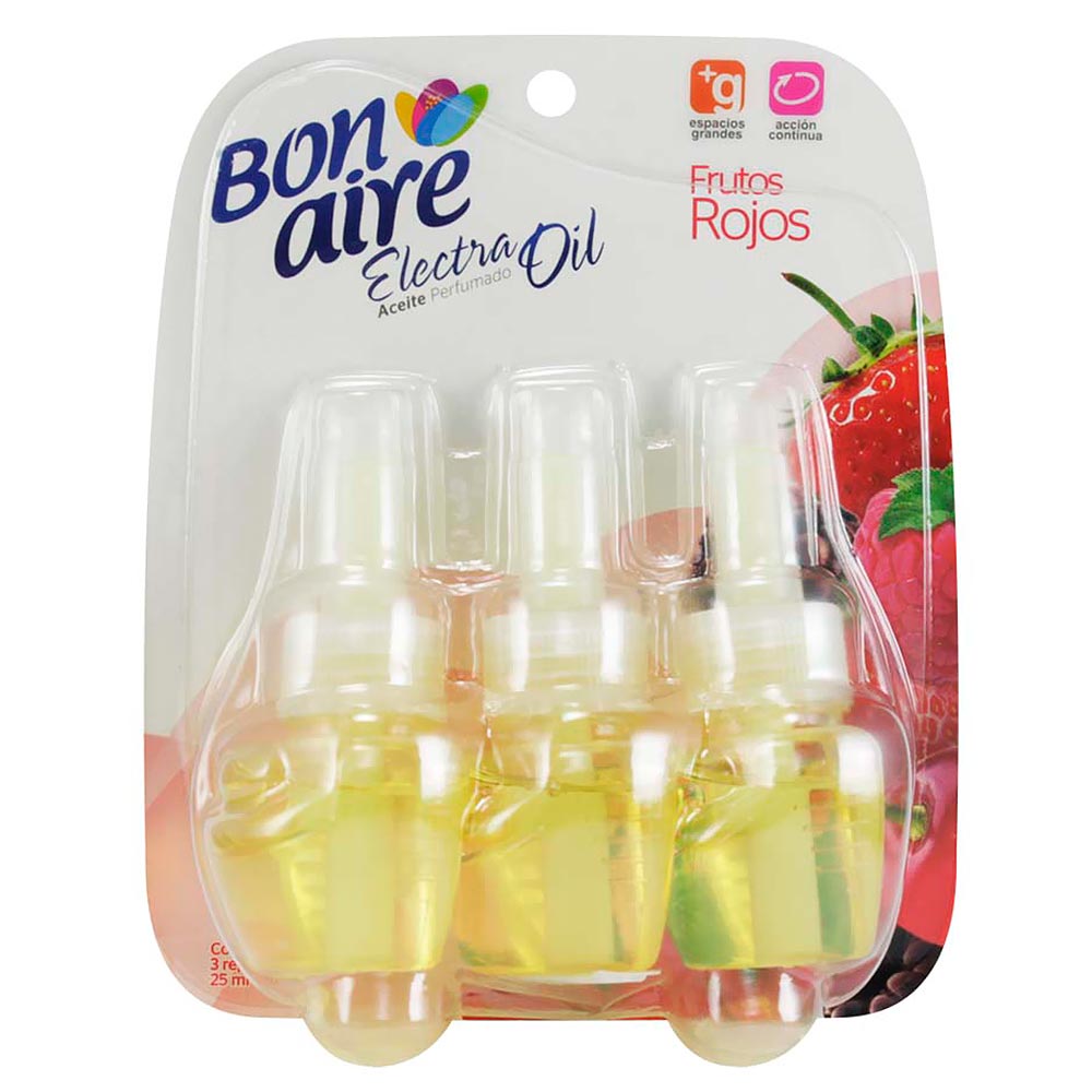 Bonaire Ambientador Electra Oil con Aroma Frutos Rojos Repuesto 3 x 25 ml