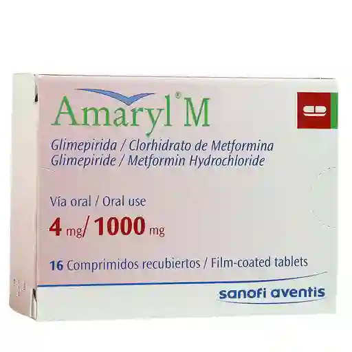 Amaryl M Antidiabético (4 mg/1000 mg) Comprimidos Recubiertos