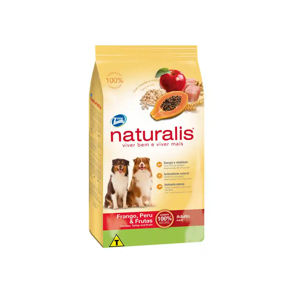 Naturalis Alimento Para Perro Adulto Pollo, Pavo & Frutas 15 Kg